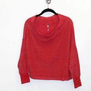 FREE PEOPLE Red Cropped Sweater